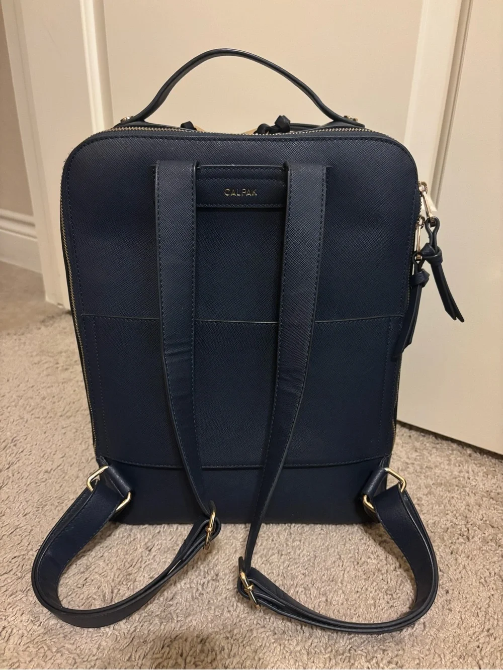 Calpak Leather Laptop Backpack